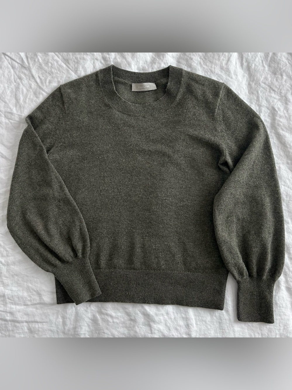 Everlane Cashmere Sweater Washed Olive Green ~ Size Small
